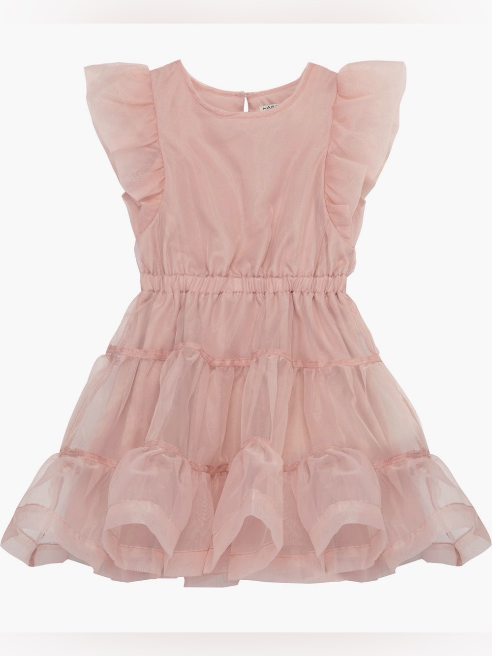 Habitual Girl Pink Organza Ruffle Party Dress Size 5